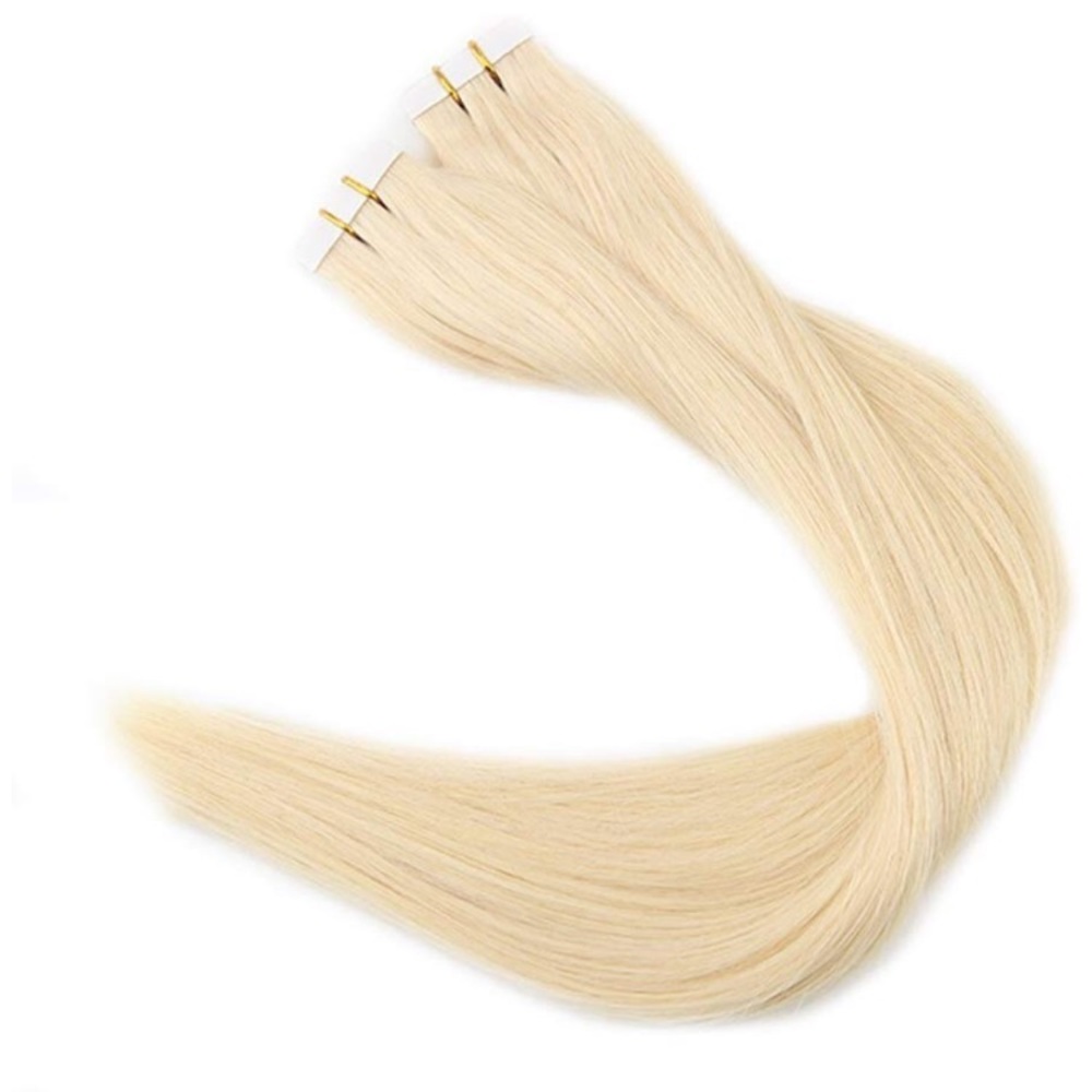 ✨2 18” PLATINUM Blonde HUMAN HAIR TAPE INS *NWT* - Picture 4 of 6